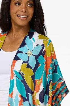 Cato Abstract Floral Kimono><noscript><img width=