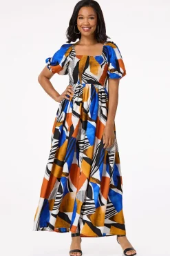 Cato Abstract Smocked Dress> Dresses