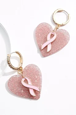 Cato Awareness Heart Hoop Dangle Earrings> Earrings