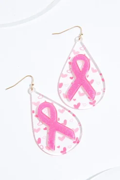 Cato Awareness Ribbon Lucite Tear Earrings> Earrings