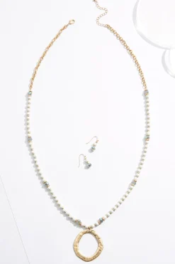 Cato Bead Rondelle Ring Pendant Necklace Set> Sets|Necklaces