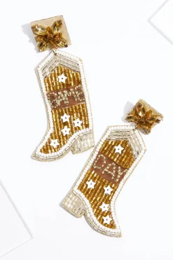 Cato Beaded Game Day Boot Earrings> Earrings
