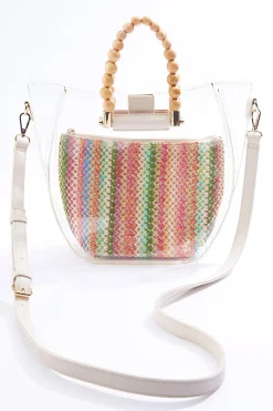 Cato Beaded Handle Lucite Satchel Set> Handbags