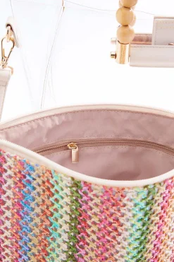 Cato Beaded Handle Lucite Satchel Set><noscript><img width=