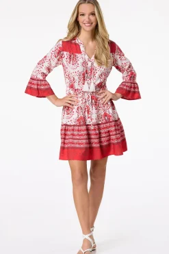 Cato Bell Sleeve Shirt Dress><noscript><img width=