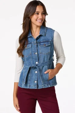 Cato Belted Denim Vest> Jackets & Vests|Jeans