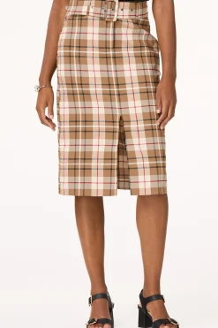 Cato Belted Plaid Pencil Skirt> Skirts