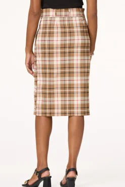 Cato Belted Plaid Pencil Skirt> Skirts