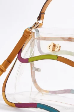 Cato Binding Detail Lucite Satchel><noscript><img width=