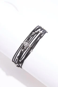 Cato Black Guitar String Bracelet Set> Bracelets