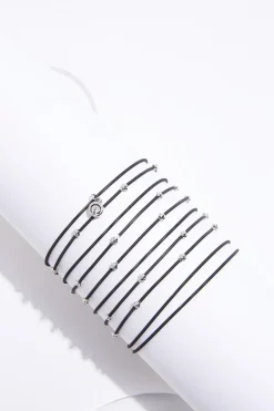 Cato Black Guitar String Bracelet Set><noscript><img width=