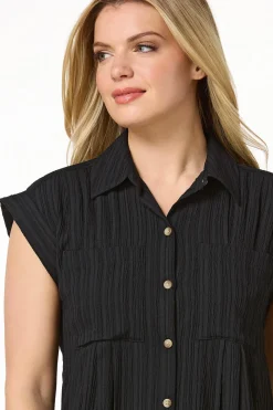 Cato Black Ribbed Tunic><noscript><img width=
