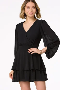 Cato Black Ruffled Romper> Dresses