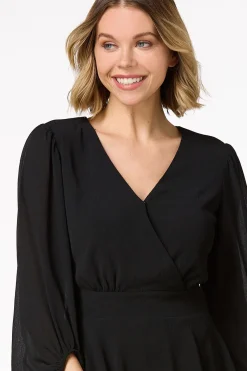 Cato Black Ruffled Romper><noscript><img width=