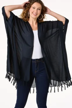 Cato Black Tassel Kimono><noscript><img width=