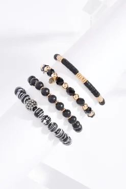 Cato Black White Stretch Bracelet Set> Bracelets