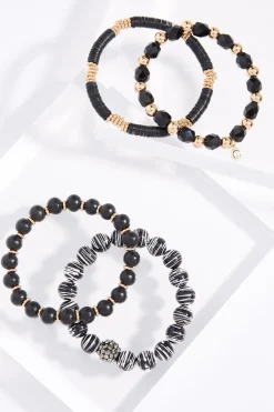 Cato Black White Stretch Bracelet Set> Bracelets