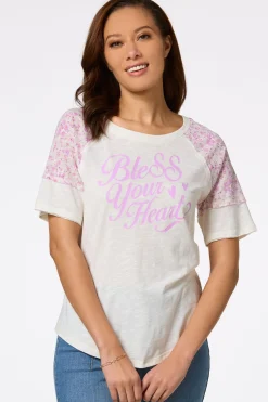 Cato Bless Your Heart Baseball Tee> Tops