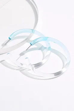 Cato Blue Ombre Lucite Hoop Earrings> Earrings