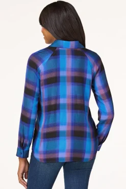 Cato Blue Plaid Shirt> Tops