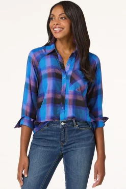 Cato Blue Plaid Shirt><noscript><img width=