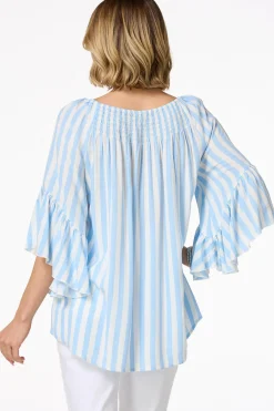 Cato Blue Stripe Poet Top> Tops