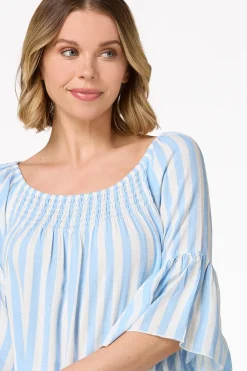 Cato Blue Stripe Poet Top><noscript><img width=