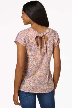 Cato Blurred Floral Tie Back Top> Tops