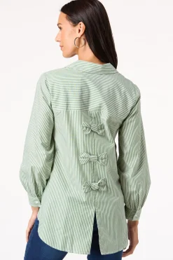 Cato Bow Back Detail Button Down Shirt> Tops