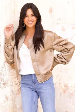 Cato Satin Bomber Jacket> Jackets & Vests