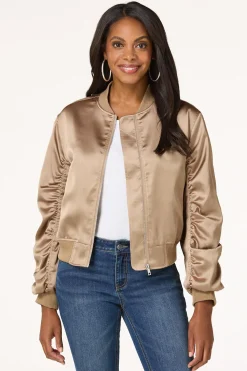 Cato Satin Bomber Jacket> Jackets & Vests