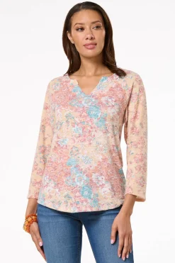 Cato Brushed Floral Baseball Top> Tops