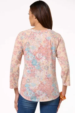 Cato Brushed Floral Baseball Top> Tops