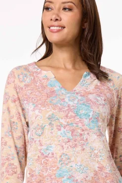Cato Brushed Floral Baseball Top><noscript><img width=