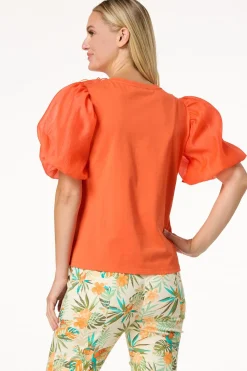 Cato Bubble Sleeve Rosette Top> Tops