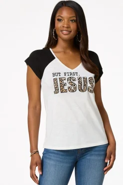 Cato But First Jesus Tee> Tops
