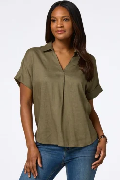 Cato Button Back Linen Shirt><noscript><img width=