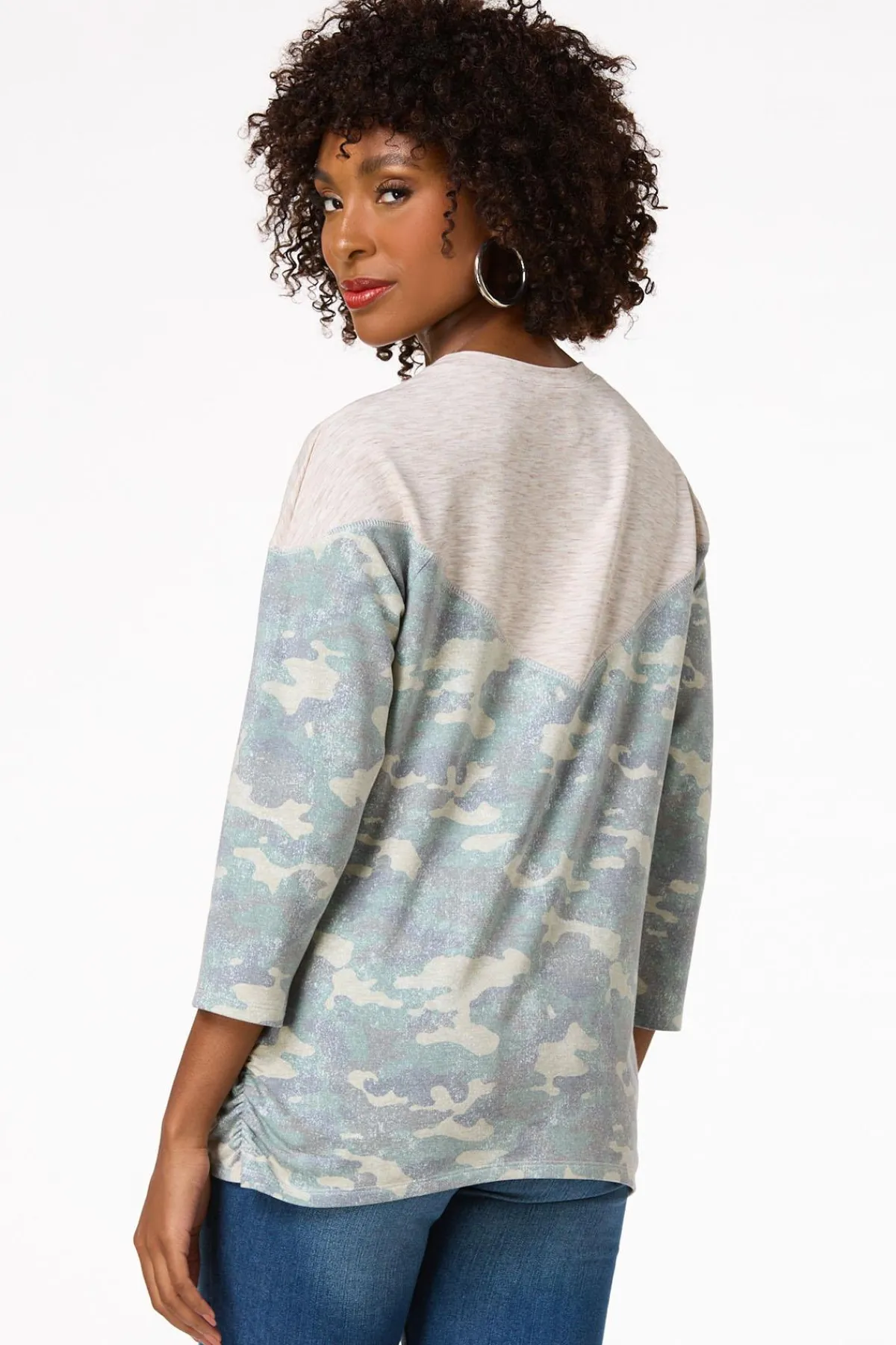 Cato Camo Colorblock Top> Tops