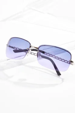 Cato Chain Arm Rimless Sunglasses><noscript><img width=