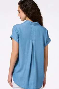 Cato Chambray Button Down Tunic> Tops