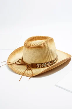 Cato Chevron Band Straw Western Hat> Hats & Hair