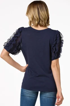 Cato Chiffon Ruffled Sleeve Top> Tops