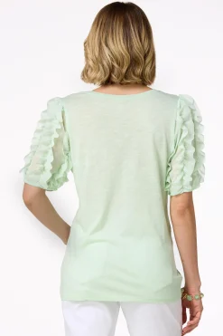 Cato Chiffon Ruffled Sleeve Top><noscript><img width=