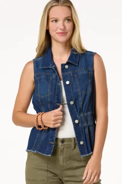 Cato Cinched Denim Vest><noscript><img width=