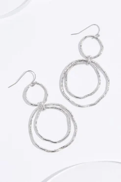 Cato Circle Hammered Dangle Earrings> Earrings