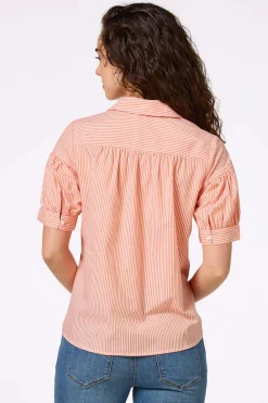 Cato Citrus Stripe Collared Shirt> Tops