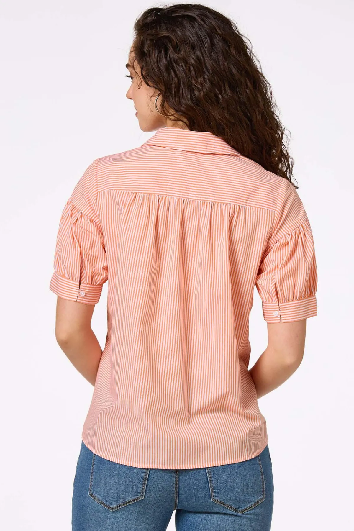 Cato Citrus Stripe Collared Shirt> Tops