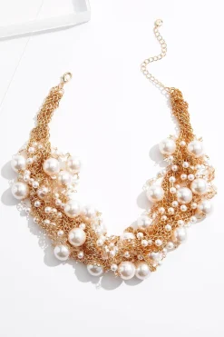 Cato Clustered Pearl Short Necklace> Necklaces