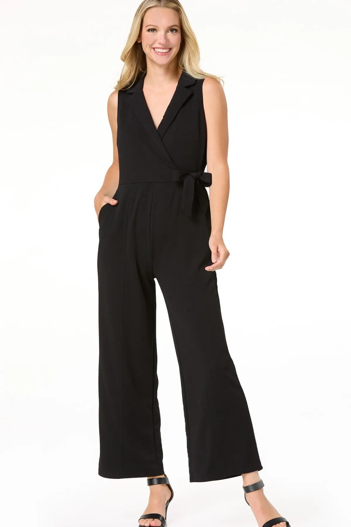 Cato Collared Tie Waist Jumpsuit> Dresses