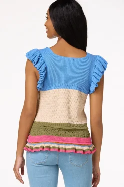 Cato Colorblock Flutter Sleeve Sweater> Sweaters